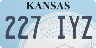 KS license plate 227IYZ