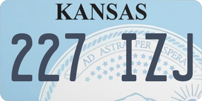 KS license plate 227IZJ