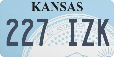 KS license plate 227IZK