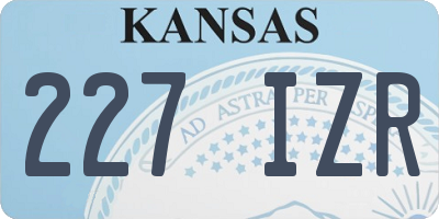 KS license plate 227IZR