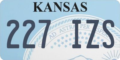 KS license plate 227IZS