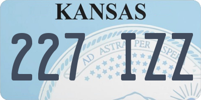 KS license plate 227IZZ