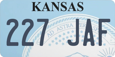KS license plate 227JAF