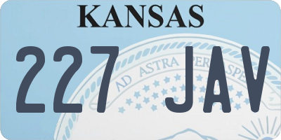 KS license plate 227JAV