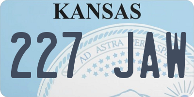 KS license plate 227JAW