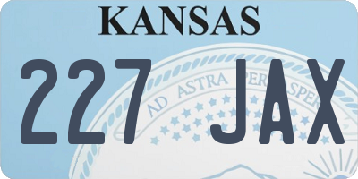 KS license plate 227JAX