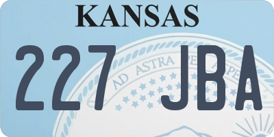 KS license plate 227JBA
