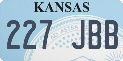 KS license plate 227JBB