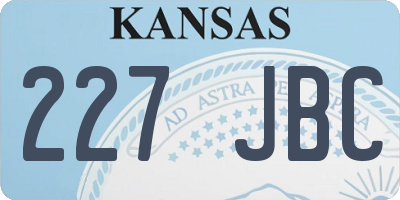 KS license plate 227JBC