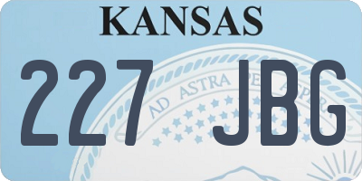 KS license plate 227JBG