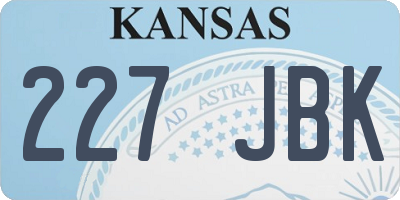 KS license plate 227JBK