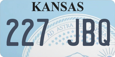 KS license plate 227JBQ
