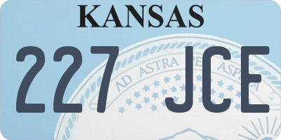 KS license plate 227JCE