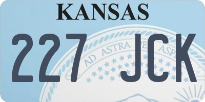 KS license plate 227JCK