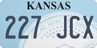 KS license plate 227JCX