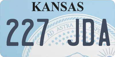 KS license plate 227JDA