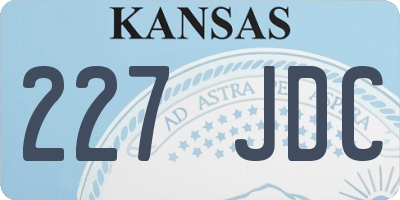 KS license plate 227JDC