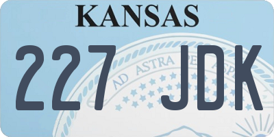 KS license plate 227JDK