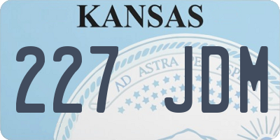 KS license plate 227JDM