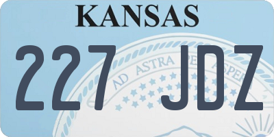 KS license plate 227JDZ