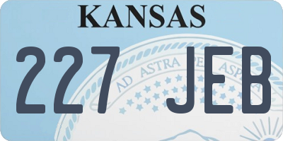 KS license plate 227JEB