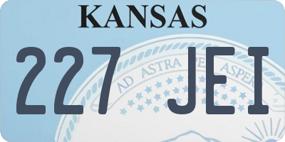 KS license plate 227JEI