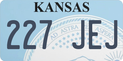 KS license plate 227JEJ