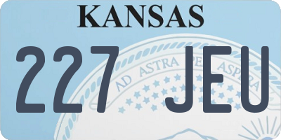 KS license plate 227JEU