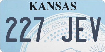 KS license plate 227JEV