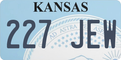 KS license plate 227JEW