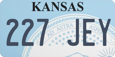 KS license plate 227JEY