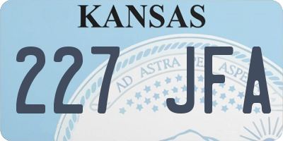 KS license plate 227JFA