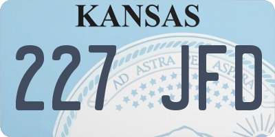 KS license plate 227JFD