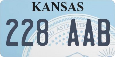 KS license plate 228AAB