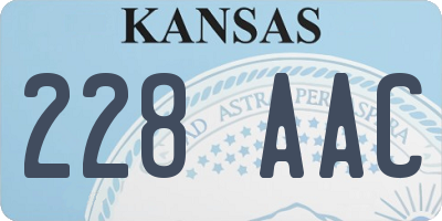 KS license plate 228AAC