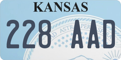 KS license plate 228AAD