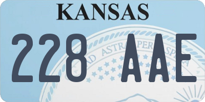 KS license plate 228AAE