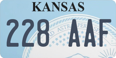 KS license plate 228AAF