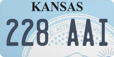 KS license plate 228AAI