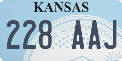 KS license plate 228AAJ