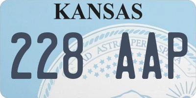 KS license plate 228AAP