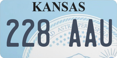 KS license plate 228AAU