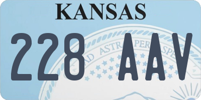 KS license plate 228AAV