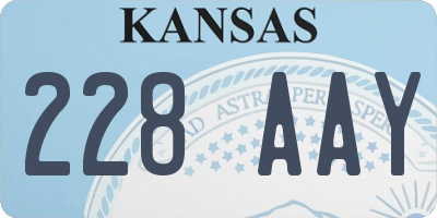 KS license plate 228AAY