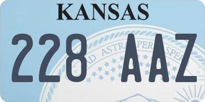KS license plate 228AAZ