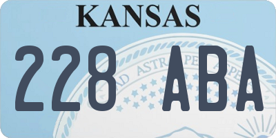 KS license plate 228ABA