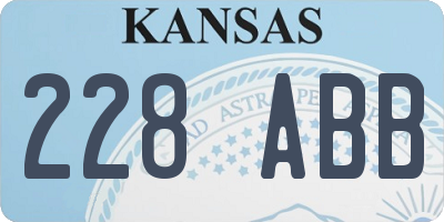 KS license plate 228ABB