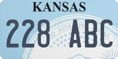 KS license plate 228ABC
