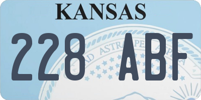 KS license plate 228ABF