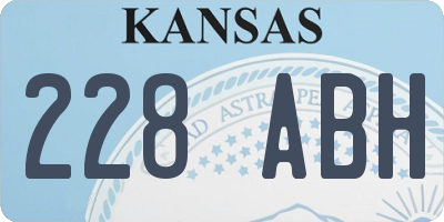 KS license plate 228ABH